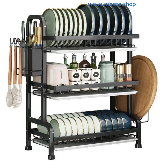 Support De Rangement Pour Couteaux De Cuisine - Égouttoir Ventilé Rouge, Base Antidérapante