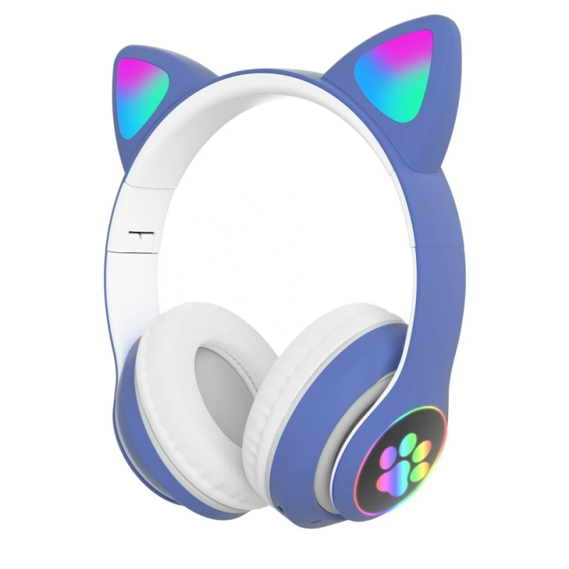 Casque Gaming Sans Fil STN28 Oreilles de Chat à LED – Écouteurs Bluetooth Lumineux avec Micro pour Filles