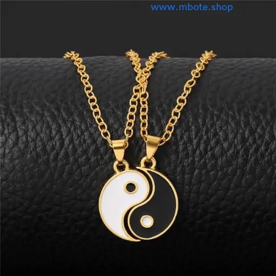 Collier Yin Yang doré (2