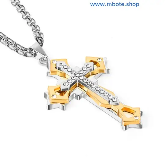 Collier Croix en 3D - Plu