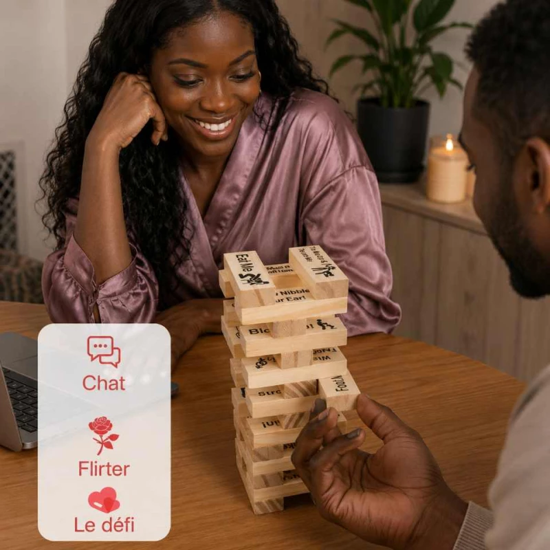 Jeu de Tour de Blocs Coquins pour Couples - 48 pièces - Jeu pour adultes - Lust Tower
