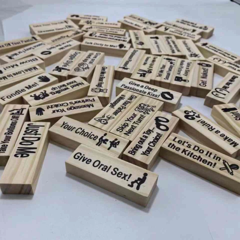 Jeu De Tour Infernale Coquine – 48 Blocs En Bois Pour Adultes – Défis érotiques Et Romantiques – Cadeau Saint-Valentin Ou EVJF