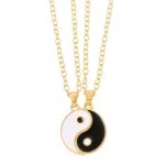 Colier Yin Yang doré (2 en 1) - Pour les amis et les amoureux sur Mbote Shop