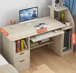 Meuble de bureau blanc. Bureau de direction en bois pour ordinateur domestique moderne peu encombrant sur Mbote Shop