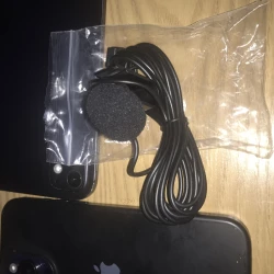 Micro à pince filaire de 3 mètres pour téléphone et ordinateur - coupe-vent