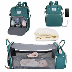 Sac à Langer pour bébé Multifonction 3-en-1 avec Lit Bébé Pliable