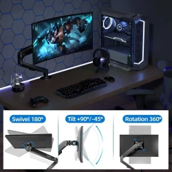 Support de 1 Écran d'ordinateur ou une Télévision - 360 degrés - Vue 3