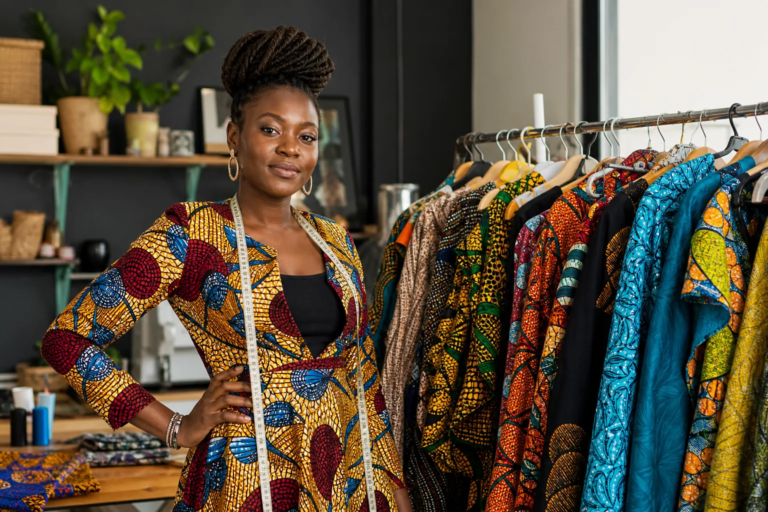 Créatrice mode avec collection Ankara